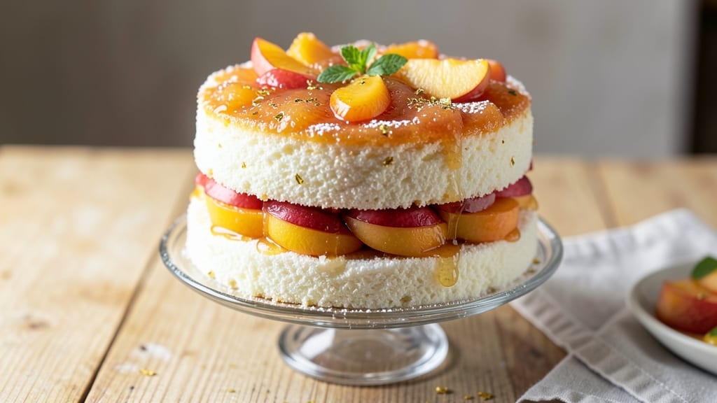 Angel Food Cake and Peaches Recipe: Light-as-Air Layers with Summer Fruit Bliss