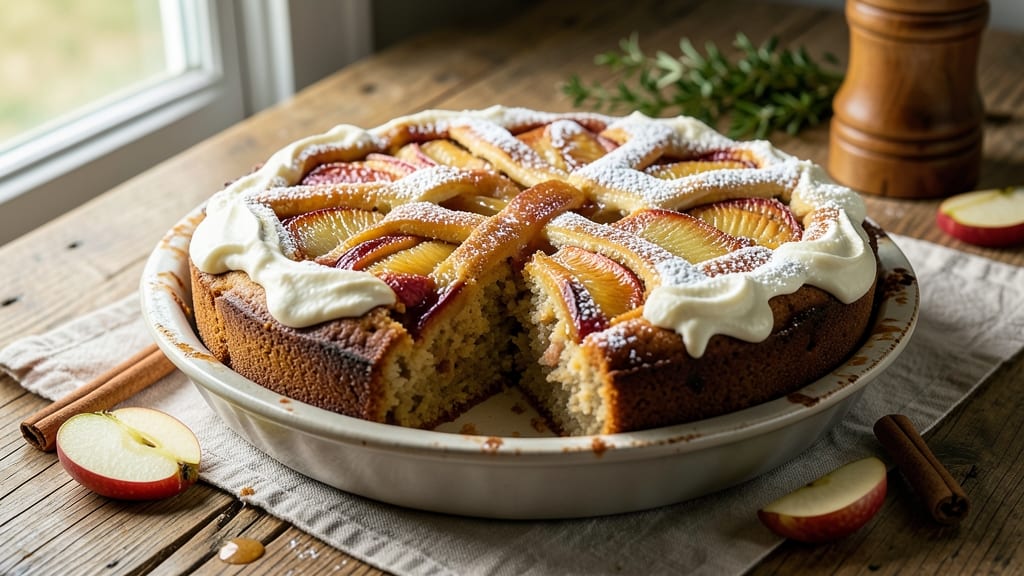 Amish Fresh Apple Cake Recipe: Buttery Streusel Crown Over Moist Vanilla Apple Filling