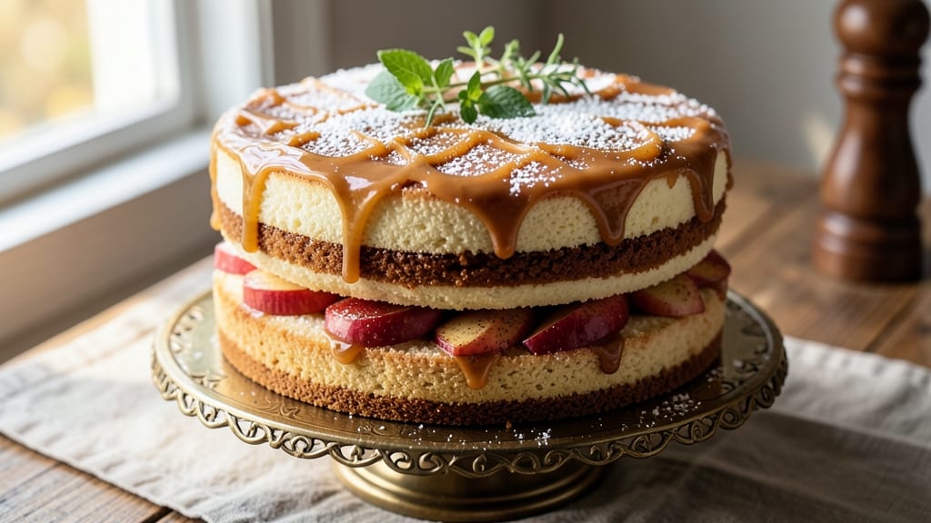 Apple Caramel Cake Recipe UK: Buttery Layers With Sticky Caramel Rivers
