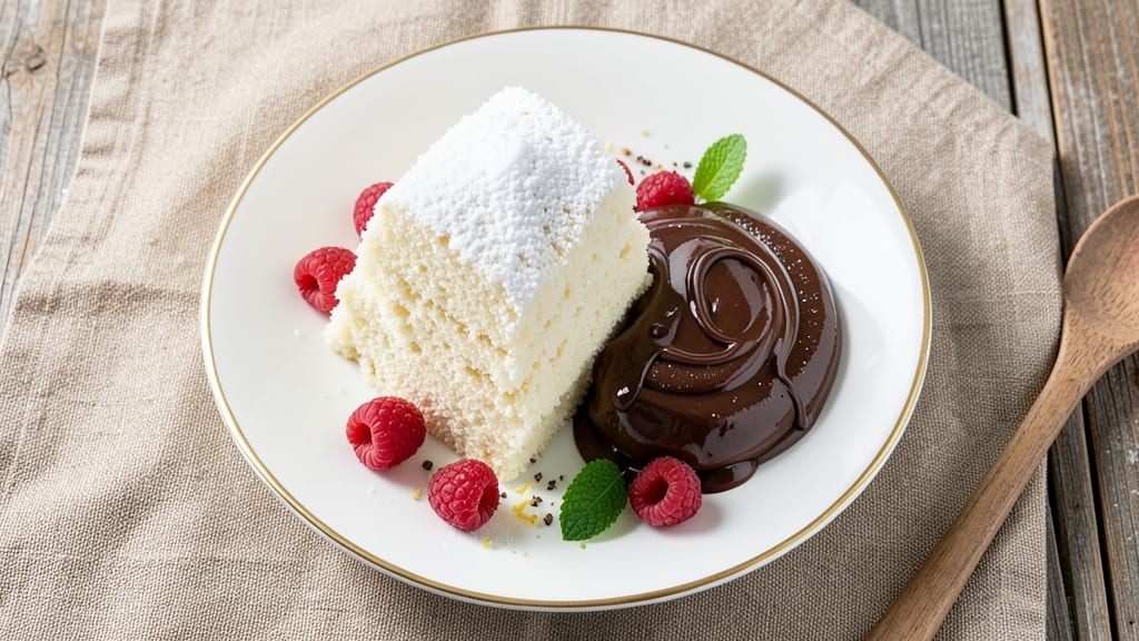 Angel Food Cake & Chocolate Pudding Recipe: Two-Layered Decadence in One Bowl
