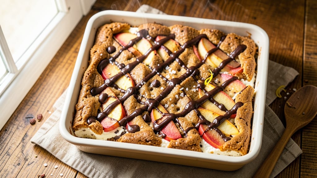 Apple Blondie Cheesecake Bars Recipe: Caramelized Apple Crunch Over Creamy Layers