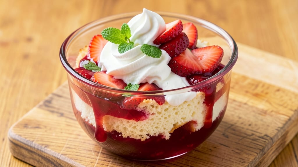 Angel Food Cake, Strawberries, Jello, and Cool Whip Recipe: Layered Dessert Magic in Minutes