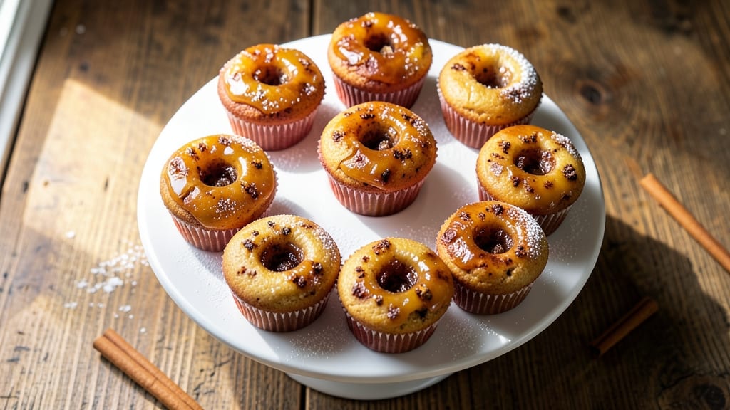 Apple Cider Donut Cupcakes Recipe: Spiced Caramel Glaze and Cinnamon Swirls
