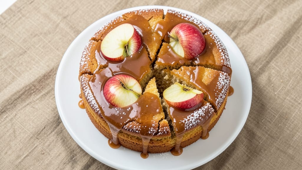Apple Cake Recipe With Caramel Icing: Buttery Streusel Crown Over Salted Caramel Rivers