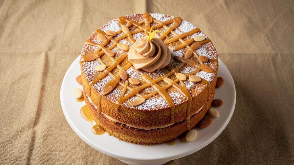 Amaretto Divine Cake Recipe: Boozy Orange Layers With Crunchy Top