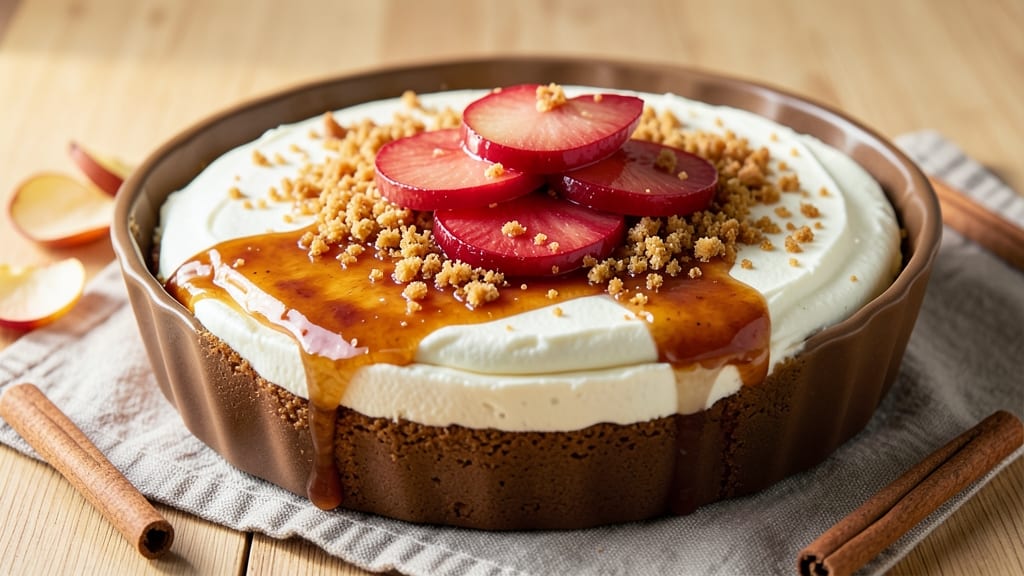 Apple Chimi Cheesecake Recipe: Spiced Crunch Crown Over Creamy Apple Swirl