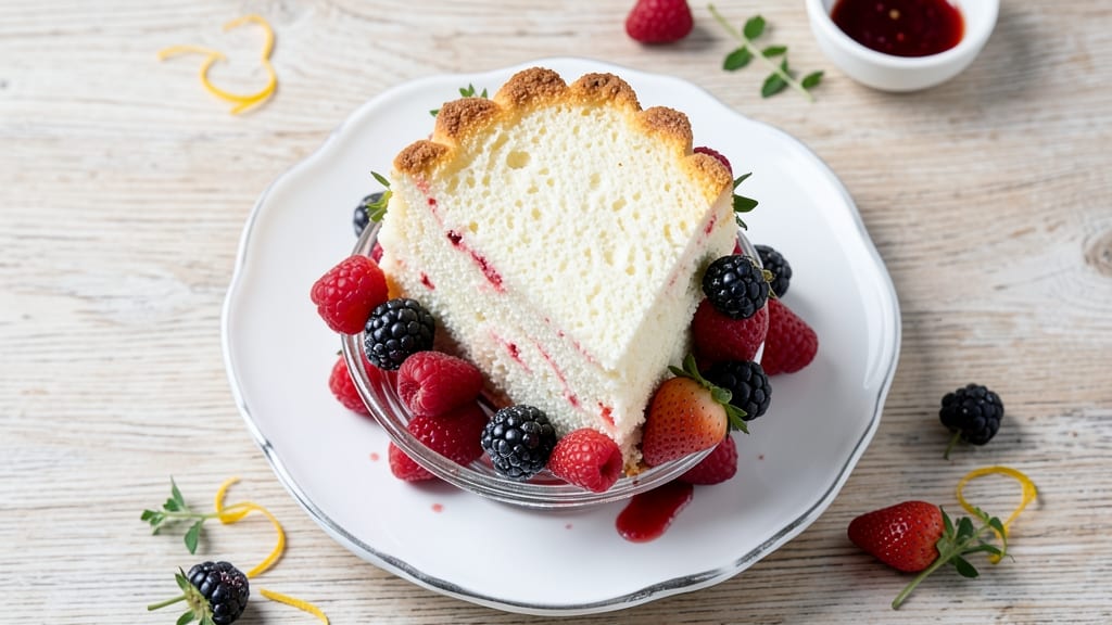 Angel Food Cake with Berries Recipe: Light-as-Air Cloud with Bursting Freshness