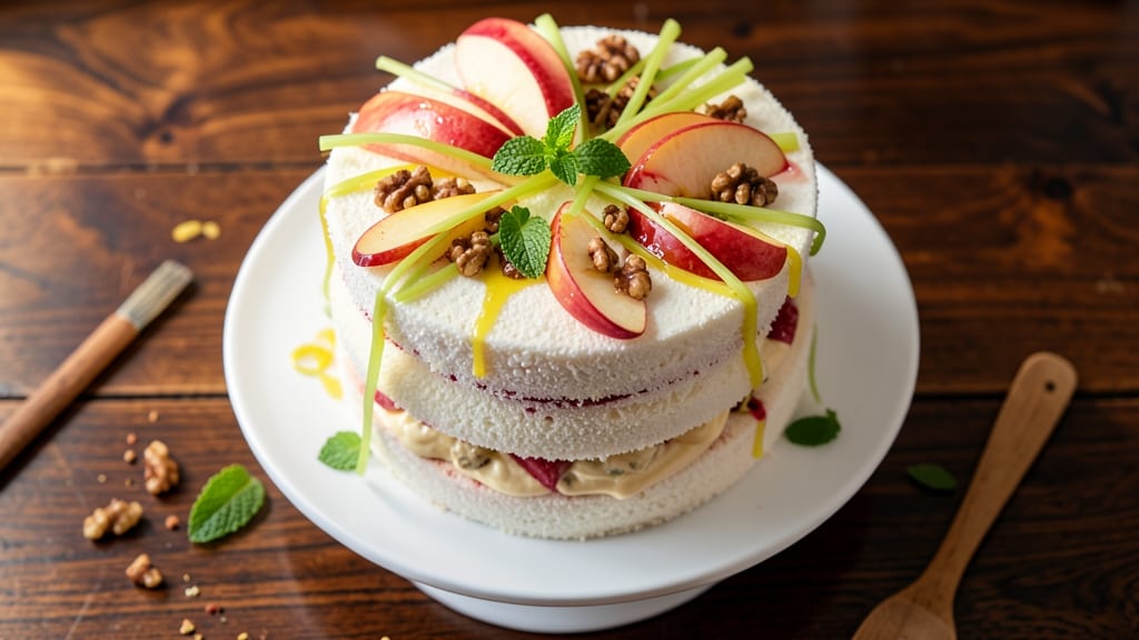 Angel Food Waldorf Cake Recipe: Light-as-Air Layers with Apple-Pecan Crunch